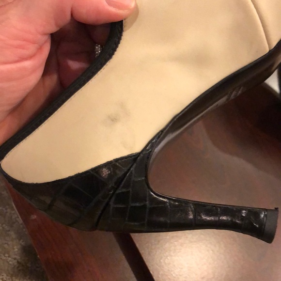 Donald J Pliner 7 Kitted faux Croc Heel Peep Toe - Picture 7 of 8